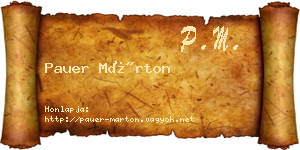 Pauer Márton névjegykártya