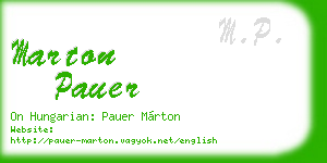 marton pauer business card
